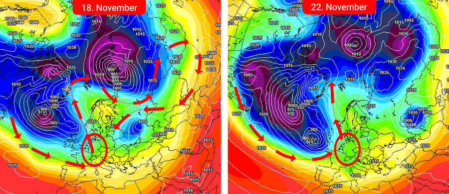 Der Hochdruckblock dominiert das Wetter über Europa Ein Hochdruckblock dominiert das Wetter über Europa