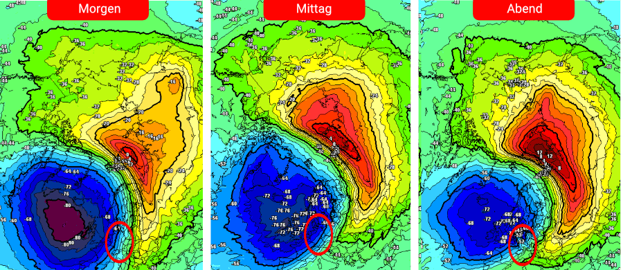 Ein Major-Warming - samt Windumkehr - in Stratosphärenhöhe Ein Major-Warming - samt Windumkehr - in Stratosphärenhöhe