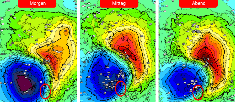 Ein Major-Warming - samt Windumkehr - in Stratosphärenhöhe