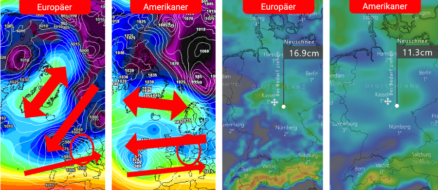 Die Hochdruckachse kippt nach Osten ab - Eine für den Winter knappe Kiste