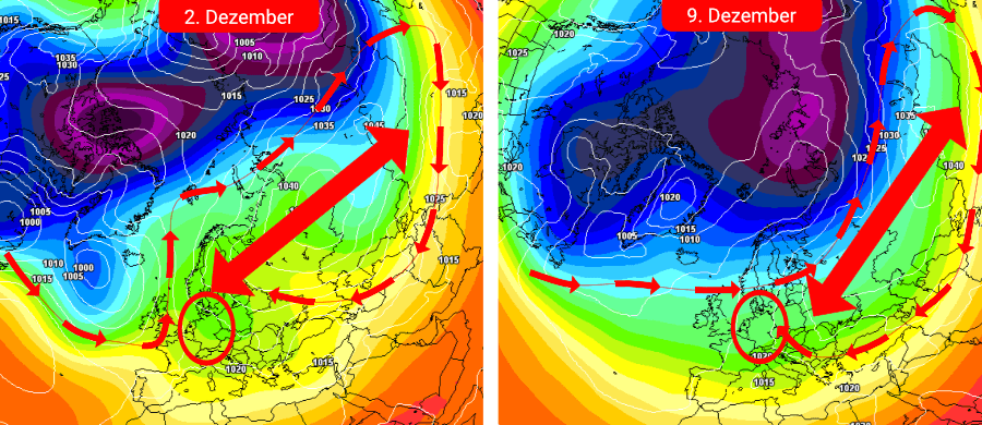 Ein Hoch dominiert das Wetter der ersten Dezember-Dekade über Deutschland