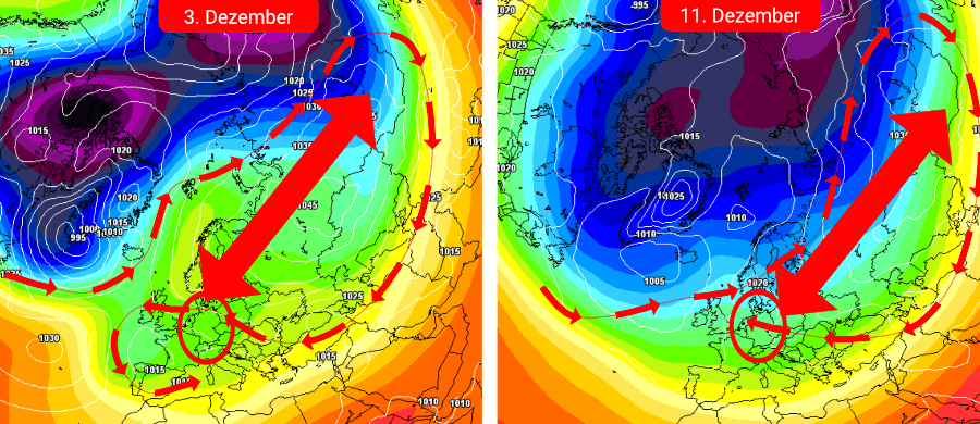 Ein Hoch dominiert das Wetter der ersten Dezember-Dekade über Deutschland