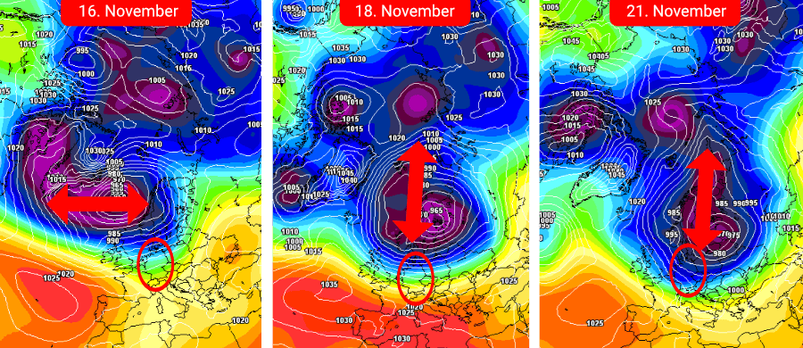Mit einer fast unglaublichen Wucht, schlägt sich die atlantische Frontalzone in Richtung Skandinavien durch und leitet über Europa den Vollherbst samt frühwinterlichen Wettererscheinungen ein Mit einer fast unglaublichen Wucht, schlägt sich die atlantische Frontalzone in Richtung Skandinavien durch und leitet über Europa den Vollherbst samt frühwinterlichen Wettererscheinungen ein