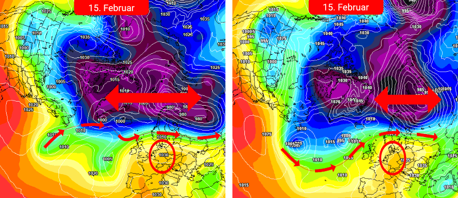 Bis Mitte Februar über Deutschland hochdruckdominiertes Wetter