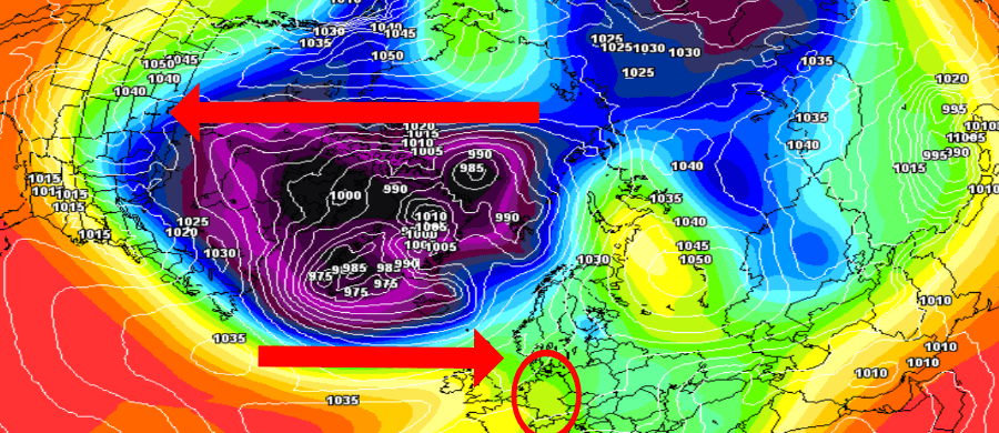 Kaltluftausbrüche über dem östlichen Kanada sorgen über Mitteleuropa für turbulente Wetterlagen und einen häufig zu milden Winter