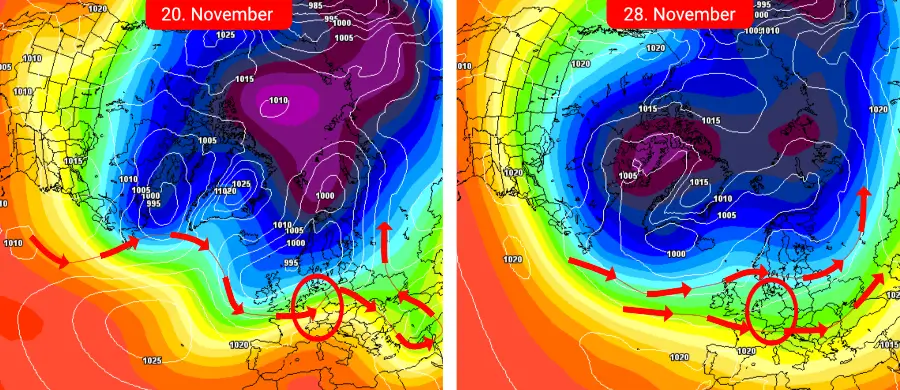 Eine abwechslungsreiche und wenig stabile Wetterentwicklung mit einem Auf und Ab der Temperaturen Eine abwechslungsreiche und wenig stabile Wetterentwicklung mit einem Auf und Ab der Temperaturen