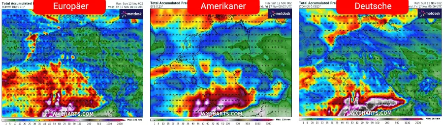 Viel Regen über der Südhälfte - Überflutungen und Hochwasser wird ein Thema - über den Alpen teils chaotische Verhältnisse Viel Regen über der Südhälfte - Überflutungen und Hochwasser wird ein Thema - über den Alpen teils chaotische Verhältnisse