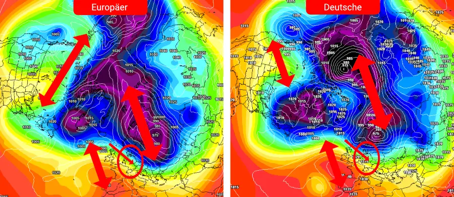 Der Polarwirbel verlagert sich weiter nach Osten und ebnet so den Weg für eine mögliche Hochdruckzone zwischen den Azoren und Alaska Der Polarwirbel verlagert sich weiter nach Osten und ebnet so den Weg für eine mögliche Hochdruckzone zwischen den Azoren und Alaska