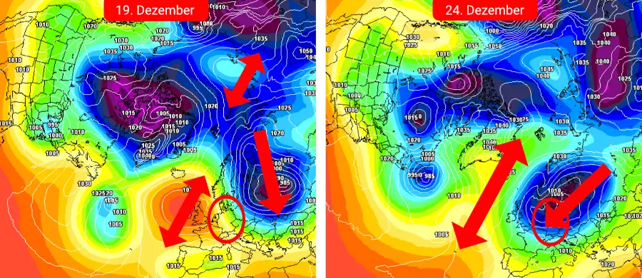 Arctic Outbreak und ein Kaltlufttropfen über Deutschland - so kann eine weiße Weihnacht gelingen