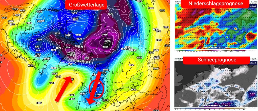 Blockadehoch auf dem Atlantik, hohe Wellenbewegung entlang der Polarfront, Arctic Outbreak über Deutschland - winterlicher Volltreffer, welcher weiße Weihnachten nicht ausschließen lässt Blockadehoch auf dem Atlantik, hohe Wellenbewegung entlang der Polarfront, Arctic Outbreak über Deutschland - winterlicher Volltreffer, welcher weiße Weihnachten nicht ausschließen lässt