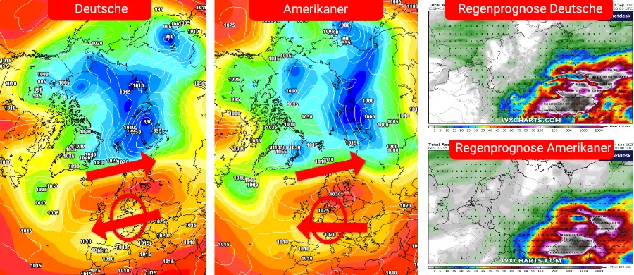 Weiterhin sind unwetterartige Niederschlagsereignisse zu erwarten mit teils katastrophalen Bedingungen, bevor sich zur Wochenmitte das Unwettertief abschwächt und sich über Deutschland der Spätsommer durchsetzen kann Weiterhin sind unwetterartige Niederschlagsereignisse zu erwarten mit teils katastrophalen Bedingungen, bevor sich zur Wochenmitte das Unwettertief abschwächt und sich über Deutschland der Spätsommer durchsetzen kann