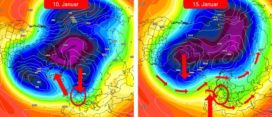 Eine hochwinterliche Wetterlage hat durchaus Potential - wahrscheinlicher aber ist eine nasskalte Wetterentwicklung Eine hochwinterliche Wetterlage hat durchaus Potential - wahrscheinlicher aber ist eine nasskalte Wetterentwicklung