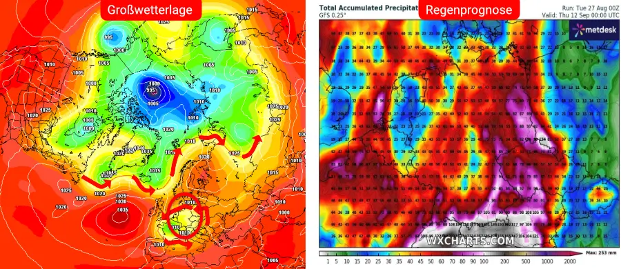 Ein Höhentief beendet mit einer frühherbstlich anmutenden Witterung den Sommer über Deutschland Ein Höhentief beendet mit einer frühherbstlich anmutenden Witterung den Sommer über Deutschland