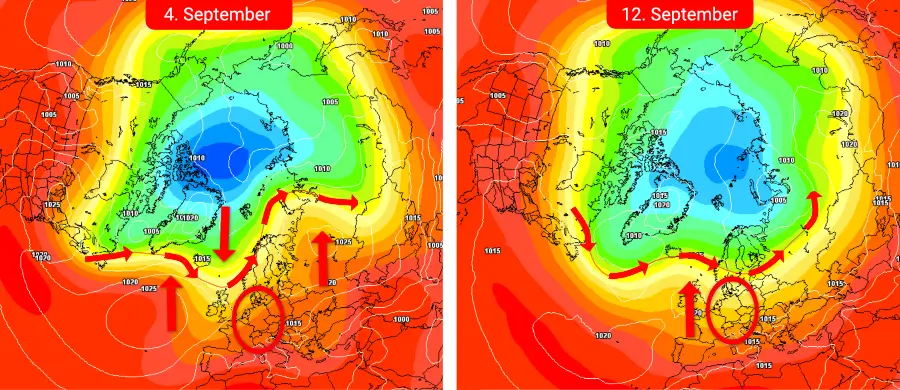 Ein breites Spektrum an möglichen Wetterentwicklungen - der September startet jedoch mit einer hohen Wahrscheinlichkeit erheblich zu warm Ein breites Spektrum an möglichen Wetterentwicklungen - der September startet jedoch mit einer hohen Wahrscheinlichkeit erheblich zu warm