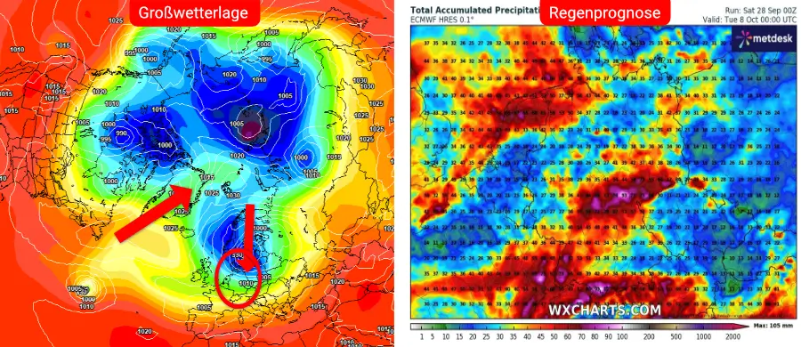 Die absolut gestörte Zirkulation mit einem vollherbstlichen Ansatz und frühwinterlichen Wettererscheinungen Die absolut gestörte Zirkulation mit einem vollherbstlichen Ansatz und frühwinterlichen Wettererscheinungen
