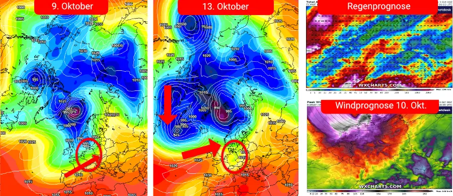 Arctic Outbreak auf dem Atlantik - Deutschland verbleibt in einer Südwestanströmung der Luftmassen Ein weiterer Herbststurm greift auf Deutschland über und sorgt für einen zunächst herbstlichen Wettercharakter, bevor der goldenen Oktober einen weiteren Anlauf nimmt