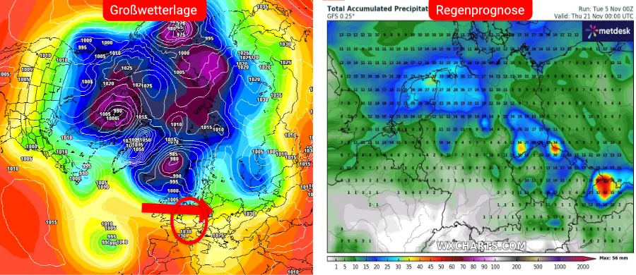 Zögerlich stellt sich die Großwetterlage nach Mitte November um Zögerlich stellt sich die Großwetterlage nach Mitte November um