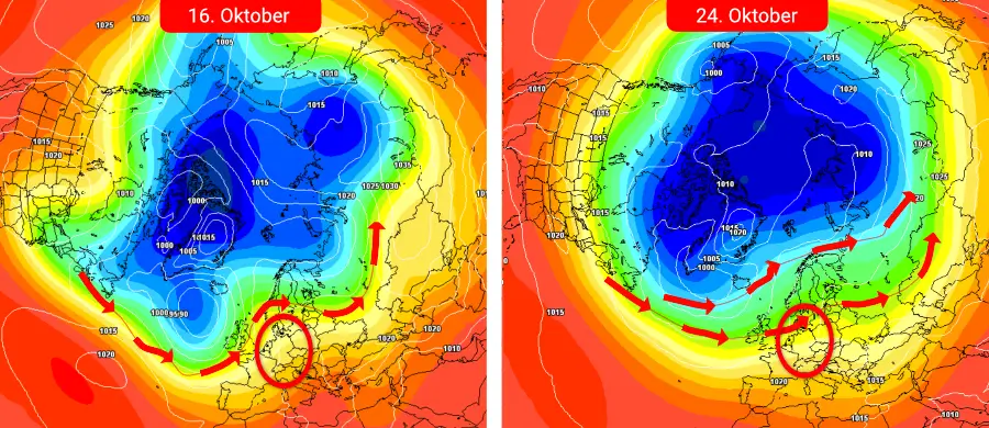 Eine hochdruckdominierte Südwestwetterlage wird zunehmend wahrscheinlicher Eine hochdruckdominierte Südwestwetterlage wird zunehmend wahrscheinlicher