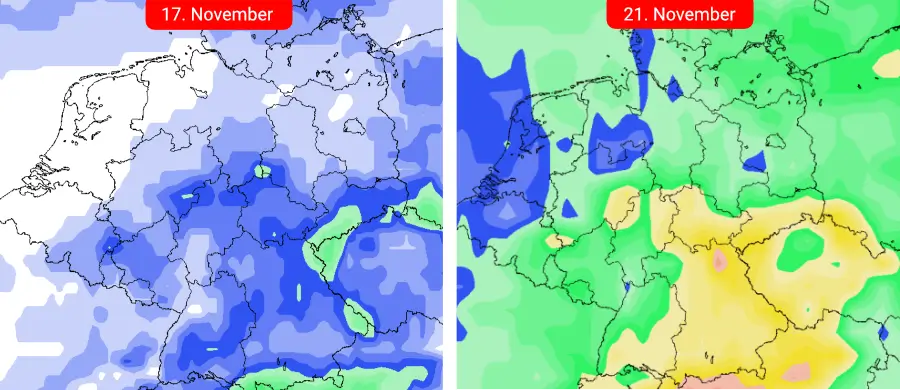 Die Wahrscheinlichkeit von Schneefall nimmt zum Beginn der letzten Novemberdekade zu Die Wahrscheinlichkeit von Schneefall nimmt zum Beginn der letzten Novemberdekade zu